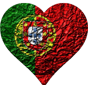 Coeur Portugal Europe Drapeaux 