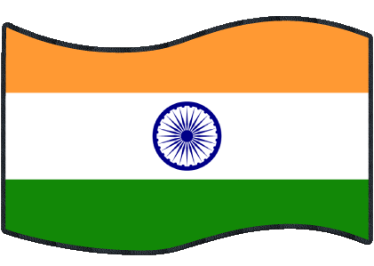 Rectangle Inde Asie Drapeaux 