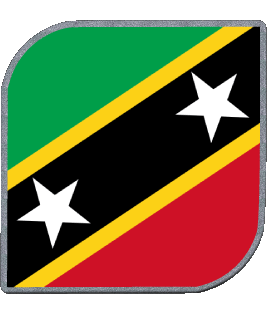 Square Saint Kitts and Nevis America Flags 