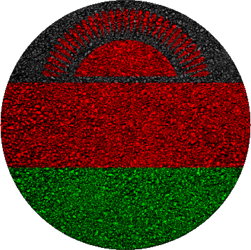Round Malawi Africa Flags 