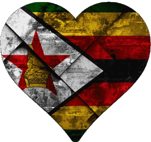 Coeur Zimbabwe Afrique Drapeaux 