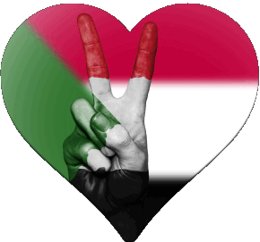 Herz Sudan Afrika Fahnen 