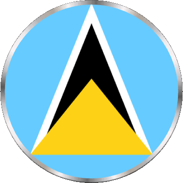 Round St. Lucia America Flags 