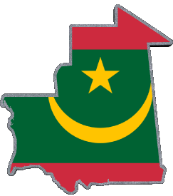 Carte Mauritanie Afrique Drapeaux 
