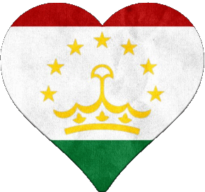 Heart Tajikistan Asia Flags 