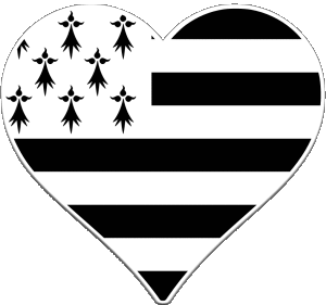 Cuore Bretagna Regioni Francia Bandiere 