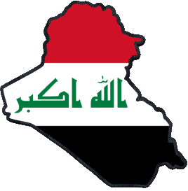 Carte Iraq Asie Drapeaux 