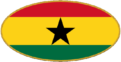 Oval Ghana Africa Flags 