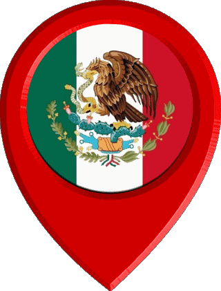 Marcador de ubicación México América Banderas 