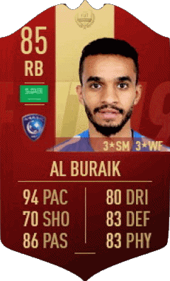 Mohammed Al Buraik Arabie Saoudite F I F A - Joueurs Cartes Jeux Vidéo Multi Média 