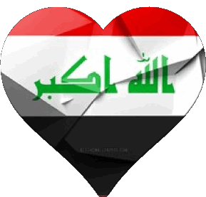 Coeur Iraq Asie Drapeaux 