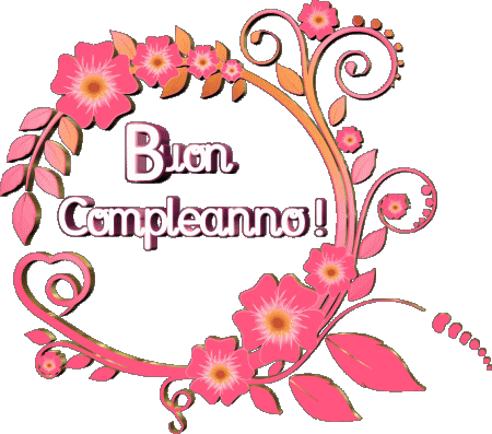 022 Fondo transparente Floreale Buon Compleanno Italiano Mensajes 