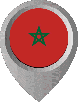Marcador de ubicación Marruecos África Banderas 
