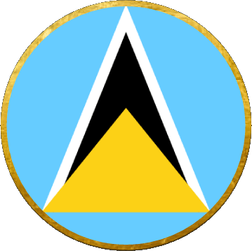 Round St. Lucia America Flags 