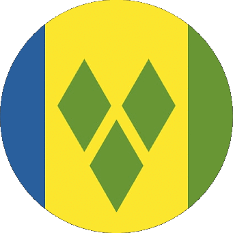 Round Saint Vincent and the Grenadines America Flags 