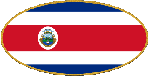 Oval 01 Costa Rica America Flags 