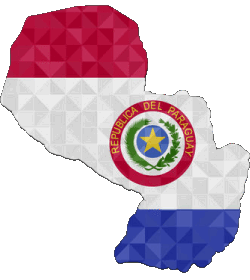 Carta Geografica Paraguay America Bandiere 