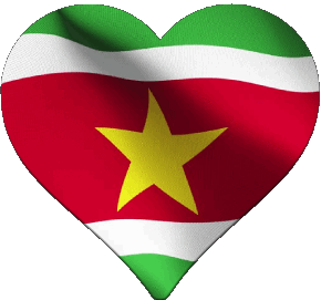 Coeur Suriname Amériques Drapeaux 