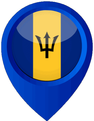 Location Pin Barbados America Flags 