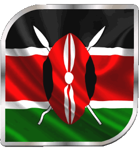 Square Kenya Africa Flags 