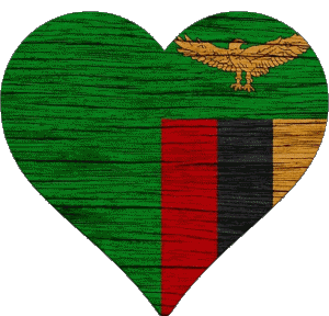 Coeur Zambie Afrique Drapeaux 