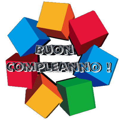 004 Sfondo trasparente Astratto - Geometrico Buon Compleanno Italiano Messagi 