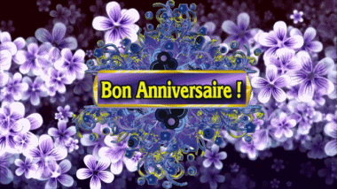 003 Fond Animé Floral Bon Anniversaire Français Messages 