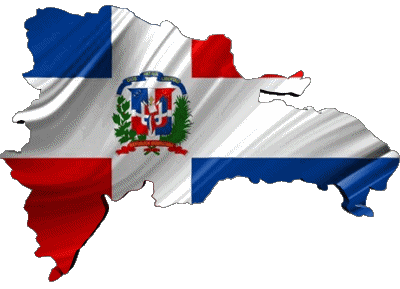Map Dominican Republic America Flags 
