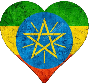 Coeur Ethiopie Afrique Drapeaux 