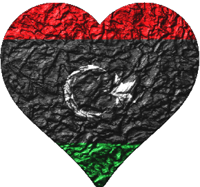 Cuore Libia Africa Bandiere 