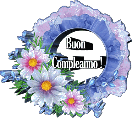 020 Fondo transparente Floreale Buon Compleanno Italiano Mensajes 