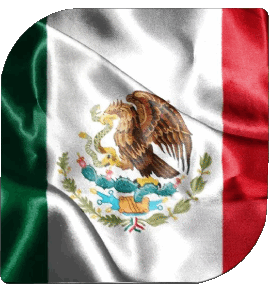Square Mexico America Flags 