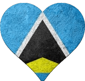 Heart St. Lucia America Flags 