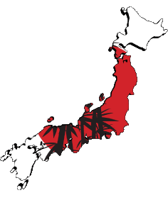 Carte Japon Asie Drapeaux 