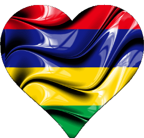 Coeur Maurice Afrique Drapeaux 