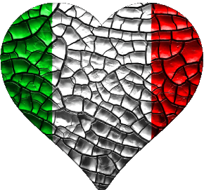 Herz National Italien Europa Fahnen 