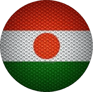 Round Niger Africa Flags 
