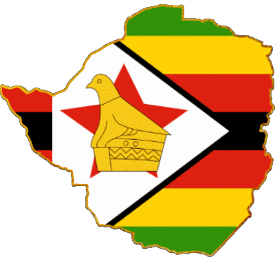 Map Zimbabwe Africa Flags 