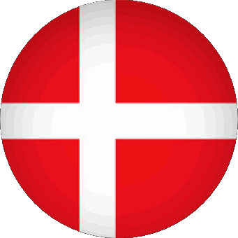 Round Denmark Europe Flags 