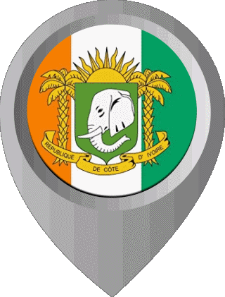 Location Pin Ivory Coast Africa Flags 