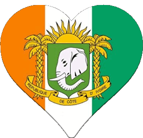 Herz Elfenbeinküste Afrika Fahnen 