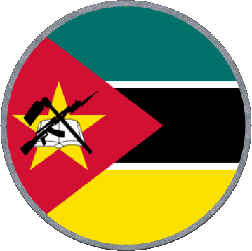 Rond Mozambique Africa Flags 
