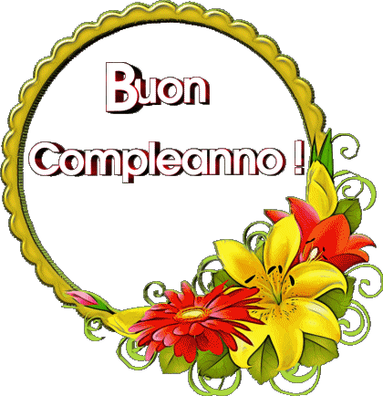 018 Transparenter Hintergrund Floreale Buon Compleanno Italienisch Nachrichten 