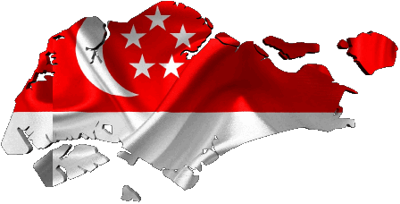 Karte Singapur Asien Fahnen 