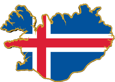 Carte Islande Europe Drapeaux 