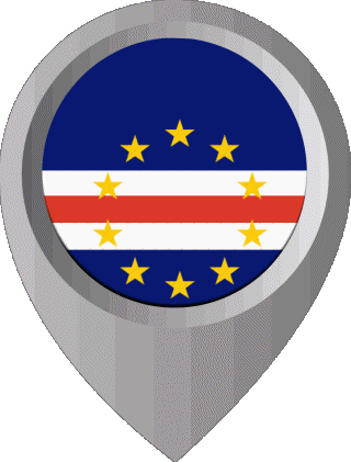 Marcador de ubicación Cabo Verde África Banderas 