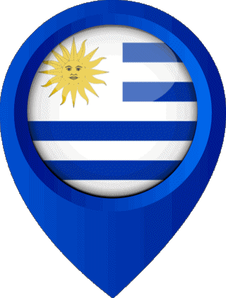 Standort-Pin Uruguay Amerika Fahnen 