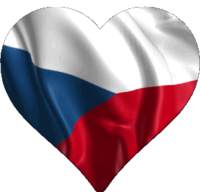 Coeur Tchéquie Europe Drapeaux 