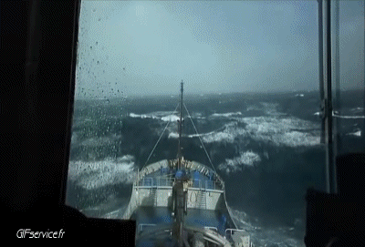 Große Wellen Boote Transport Humor -  Fun 