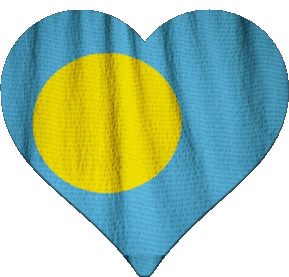 Heart Palau Oceania Flags 